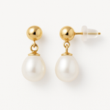 Boucles d'oreilles ABI | Or Jaune & Perles de Cultures Blanches