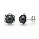 Boucles d'Oreilles Fleur NOHEA | Perles Black Tahiti