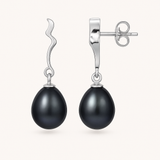 Boucles d'Oreilles TAHORA | Argent & Perles de Culture Black Tahiti