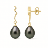 Boucles d'Oreilles TAHORA | Or Jaune & Perles de Tahiti