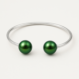 Bracelet Jonc KATALÏA | Perles Vertes Intense