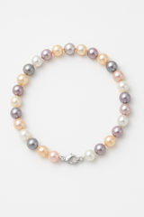 Bracelet NOELYSE | Argent & Perles Multicolores | 5/6 mm | Fermoir Anneau