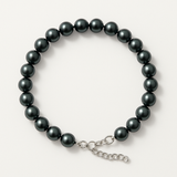 Bracelet NOELYSE | Argent & Perles Noires | 6/7 mm | Fermoir Réglable