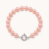 Bracelet NOELYSE | Argent & Perles Roses | 6/7 mm | Fermoir Anneau