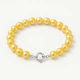Bracelet NOELYSE | Or Blanc & Perles Dorées