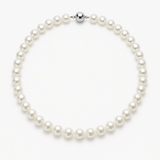 Collier NOELYSE | Argent & Perles Blanches | 8/9 mm | Fermoir Boule