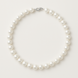 Collier NOELYSE | Argent & Perles Blanches | 9/10 mm | Fermoir Mousqueton