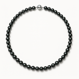 Collier NOELYSE | Argent & Perles Noires | 6/7 mm | Fermoir Boule