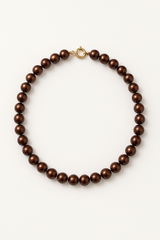 Collier NOELYSE | Or Jaune & Perles Chocolat