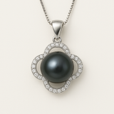 Collier Trêfle | Perle de Culture Black Tahiti