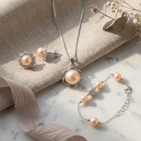 Parure Rose — Collier, Boucles & Bracelet