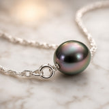 Collier ASHLEY | Or Blanc & Perle de Tahiti