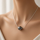 Collier ASHLEY | Or Blanc & Perle de Tahiti