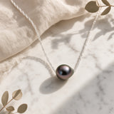 Collier ASHLEY | Or Blanc & Perle de Tahiti