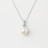 Pendentif ORÉA | Or Blanc & Perle de Culture Blanche 6-7 mm