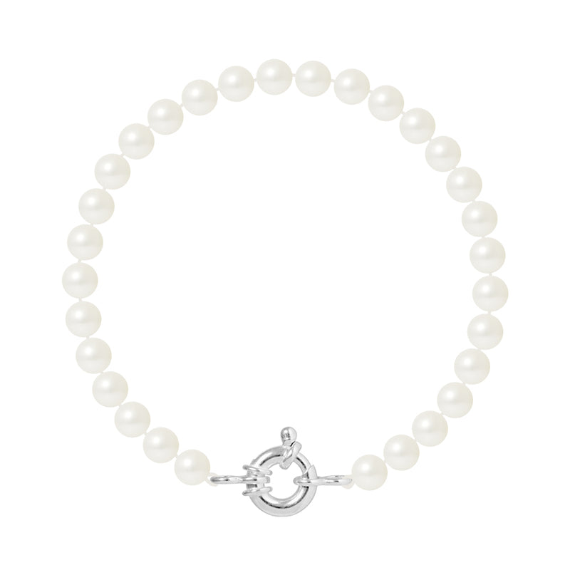 Bracelet Perles de Cutlure Ronde 6-7  mm Blanc Naturel