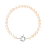 Bracelet Perles de Cutlure Ronde 6-7  mm Rose Naturel-