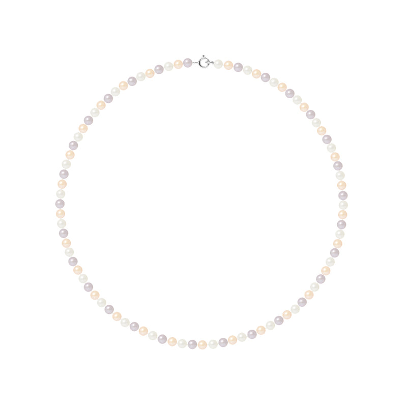 Collier Perles de Cutlure Ronde 4-5 mm Multicolor