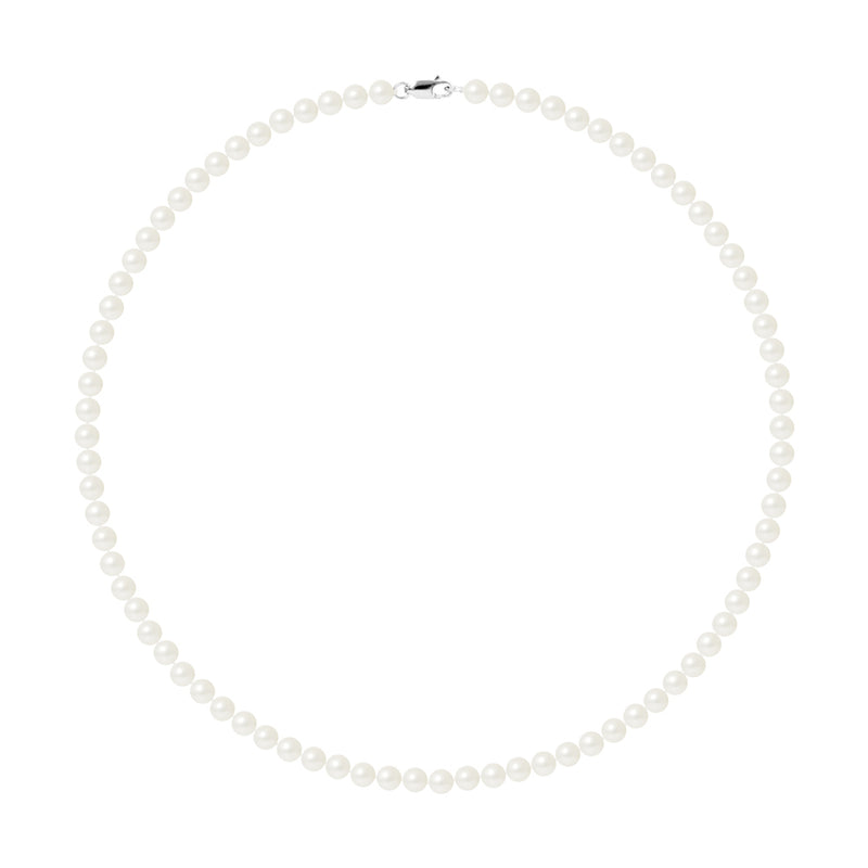 Collier Perles de Cutlure Ronde 5-6 mm Blanc