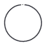 Collier Perles de Culture Ronde 5-6 mm Black Tahiti- Argent