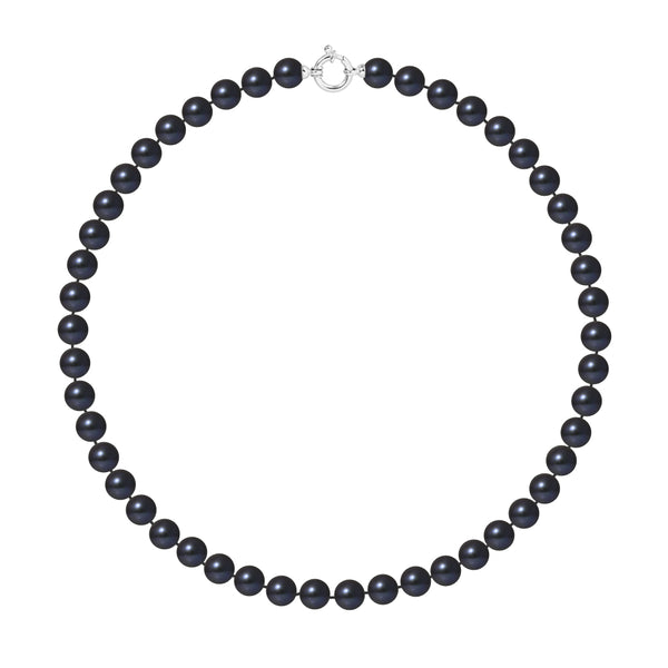 Collier Perles de Cutlure- Diamètre 8-9 mm Black Tahiti- Bijou Femme