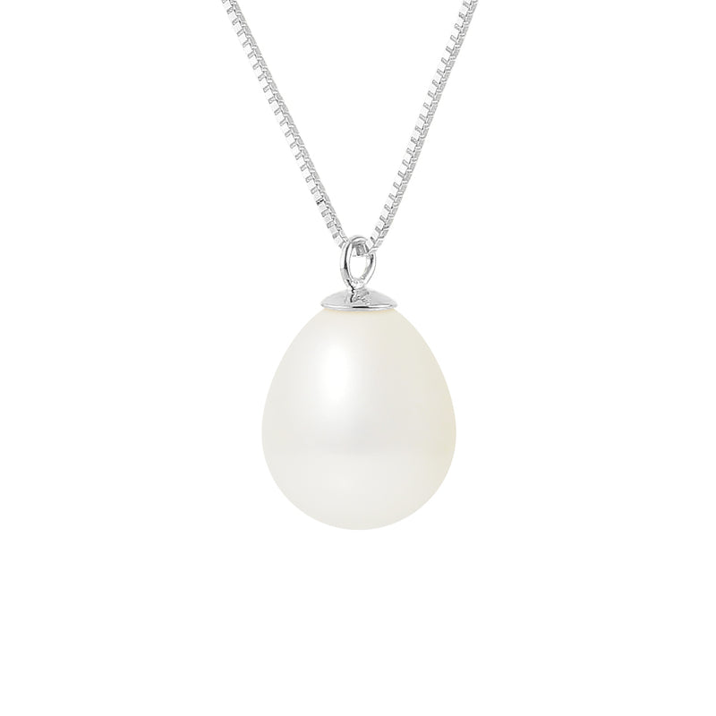 Collier Perles de Cutlure- Diamètre 9-10 mm Blanc Naturel