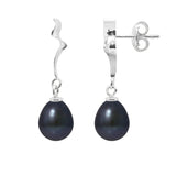 Boucles d'Oreilles- Perles de Culture Bouton 8-9 mm- Black Tahiti