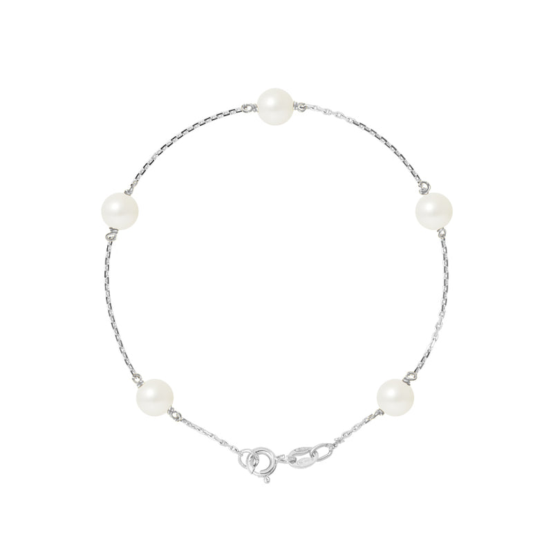 Bracelet Perles de Culture Ronde 6-7  mm Blanc Naturel- Bijou Femme
