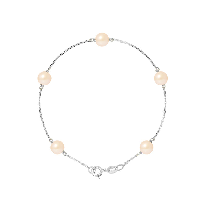 Bracelet Perles de Cutlure Ronde 6-7  mm Rose
