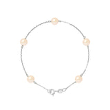 Bracelet Perles de Cutlure Ronde 6-7  mm Rose