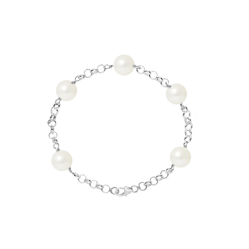 Bracelet Perles de Cutlure- Diamètre 9-10 mm Blanc-