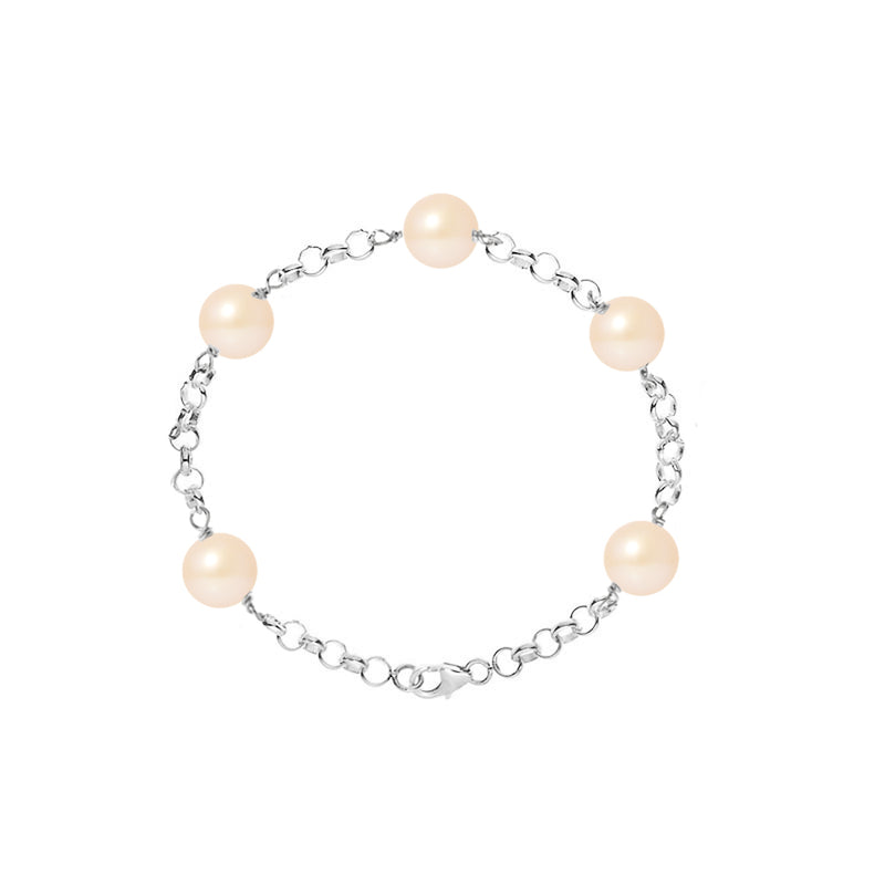 Bracelet Perles de Cutlure- Diamètre 9-10 mm Rose