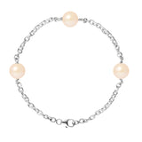 Bracelet- Perles de Culture d'Eau Douce Rose 9-10 mm