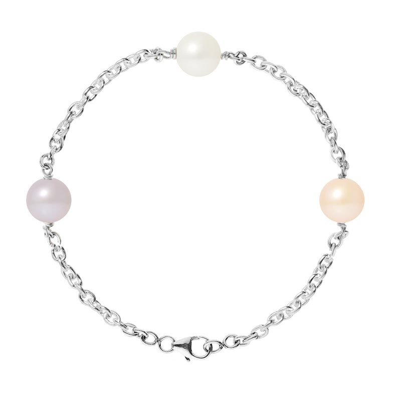Bracelet- Perles de Culture d'Eau Douce Multicolor 9-10 mm-