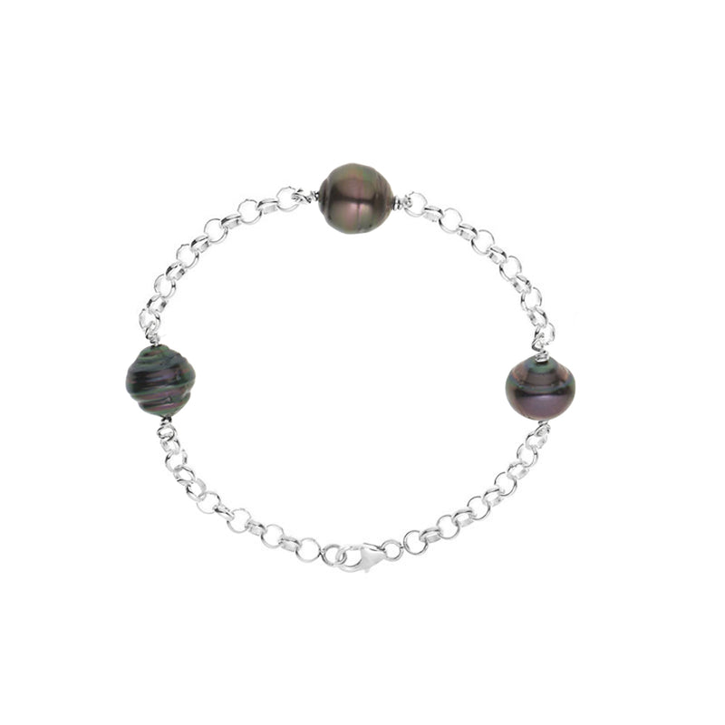 Bracelet- Perles de Culture de Tahiti- Diamètre 9-10 mm- Bijou Femme