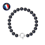 Bracelet - Perles de Culture Ronde 7-8 mm Black Tahiti- Or Blanc