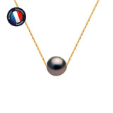 Collier- Perles de Culture de Tahiti- Diamètre 8-9 mm- Bijou Femme- Or Jaune
