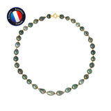 Collier- Perles de Tahiti Ronde 7-8 mm- Bijou Femme- Or Jaune