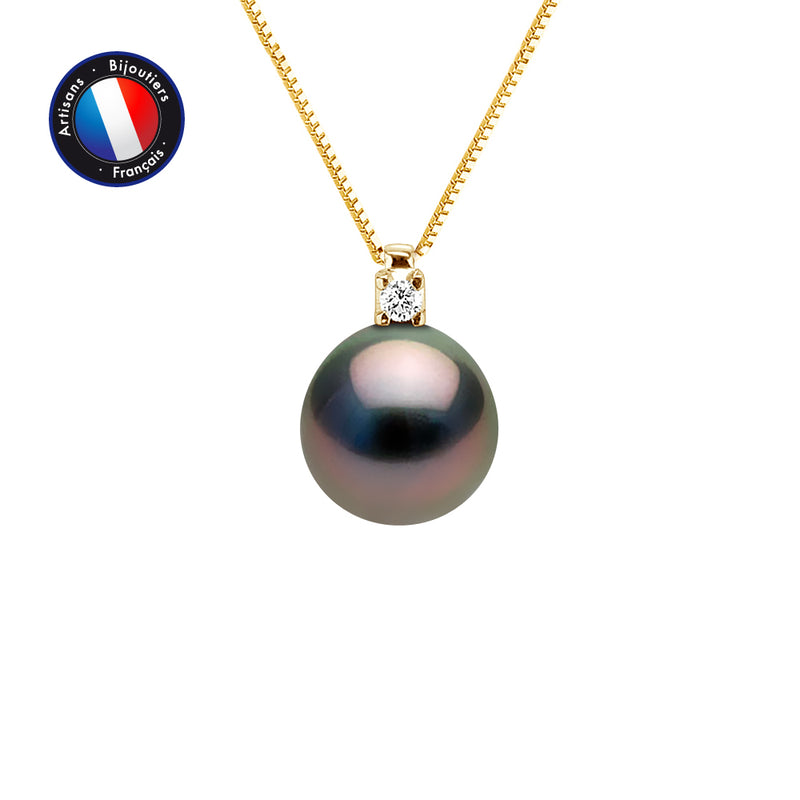 Collier OrJaune Perles de Culture de Tahiti- Diamètre 8-9 mm