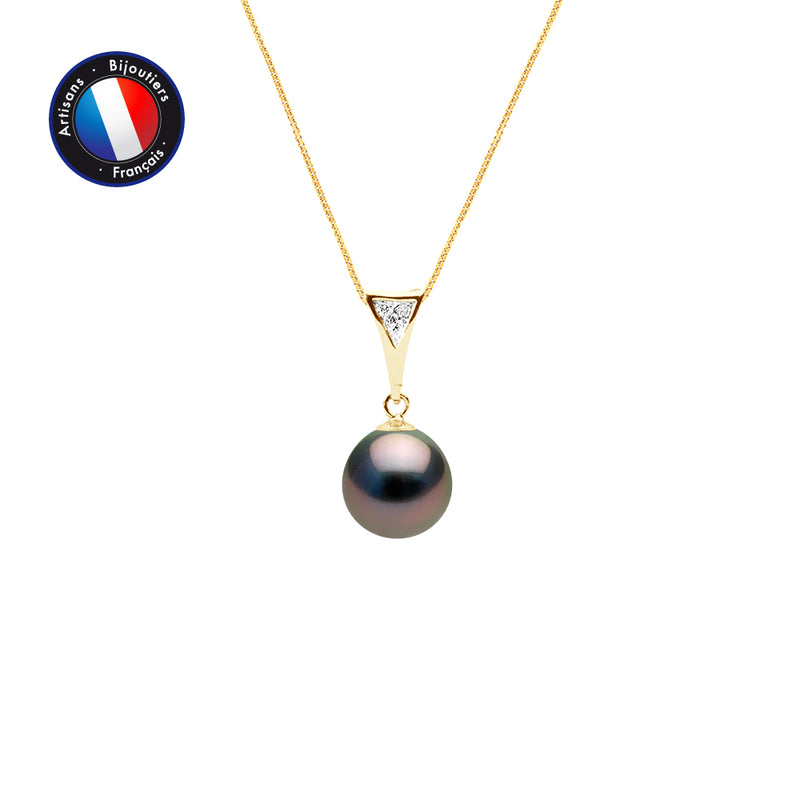 Collier Perles de Culture de Tahiti Diamètre 8-9 mm OrJaune