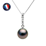 Collier- Perles de Tahiti- Diamètre 8-9 mm- Bijou Femme- Or Blanc