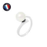 Perles de Culture d'Eau Douce- Ronde 8-9 mm Blanc- Or Blanc