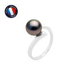 Bague- Perles de Tahiti- Ronde Diamètre 8-9 mm- Or Blanc