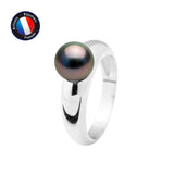 Bague- Perles de Culture de Tahiti- Ronde Diamètre 8-9 mm- Bijou Femme- Or Blanc