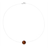 Collier- Perle de Culture d'Eau Douce- Diamètre 9-10 mm Chocolat- Argent 925 Millièmes