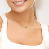 Collier- Perle de Culture d'Eau Douce- Diamètre 9-10 mm Vert Tonic- Argent 925 Millièmes