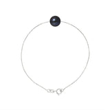 Bracelet- Perle de Culture d'Eau Douce- Diamètre 8-9 mm Black Tahiti-Argent