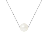 Collier- Perle de Culture d'Eau Douce- Diamètre 8-9 mm Blanc-  Argent 925 Millièmes