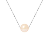 Collier- Perle de Culture d'Eau Douce- Diamètre 8-9 mm Rose-  Argent 925 Millièmes