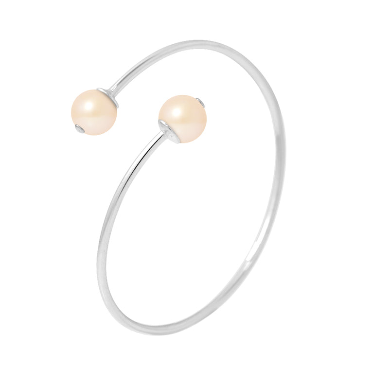 Bracelet- Perles de Culture d'Eau Douce Diamètre 9-10 mm Blanc-  Argent 925 Millièmes